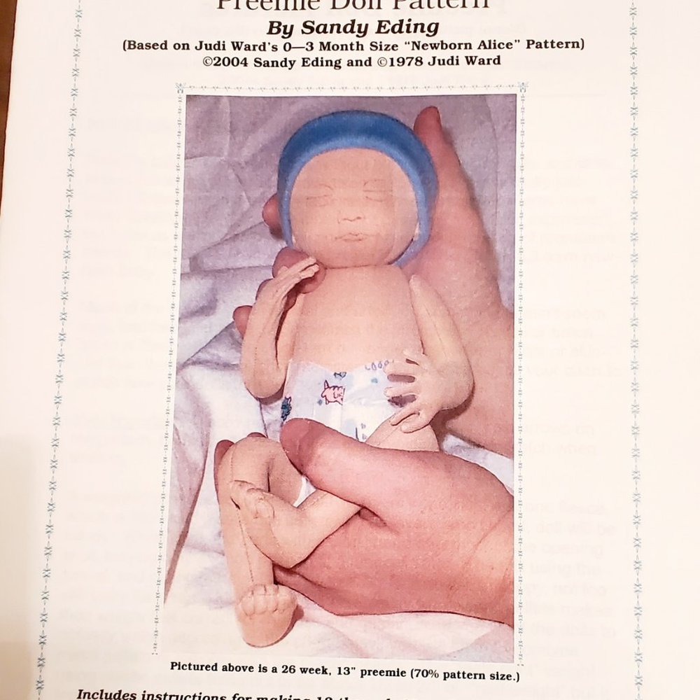 Preemie Doll Sewing Pattern